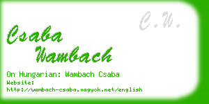 csaba wambach business card